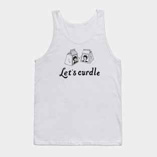 Let's Curdle Cuddling Milk Cartons - Line Drawing Tank Top